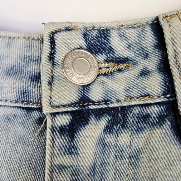 Rise Supply Co Size 7 Acid Wash Cargo Dad Jorts Y2K Utility Denim Streetwear - Picture 7 of 13